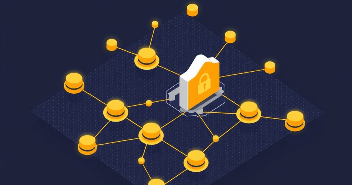 Isometric vector illustration representing federated learning in production