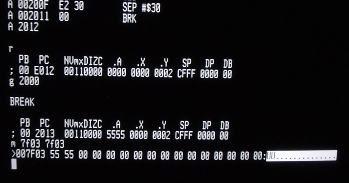 W65C816S Machine Code Monitor