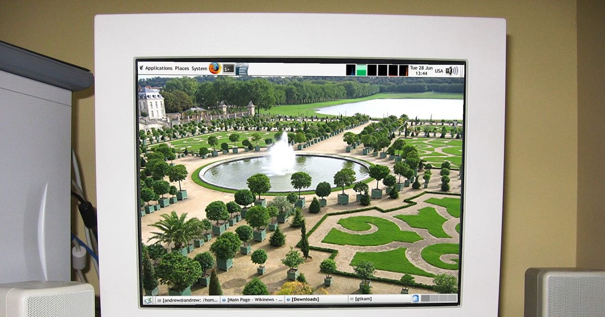 Computer monitor screen image simulated